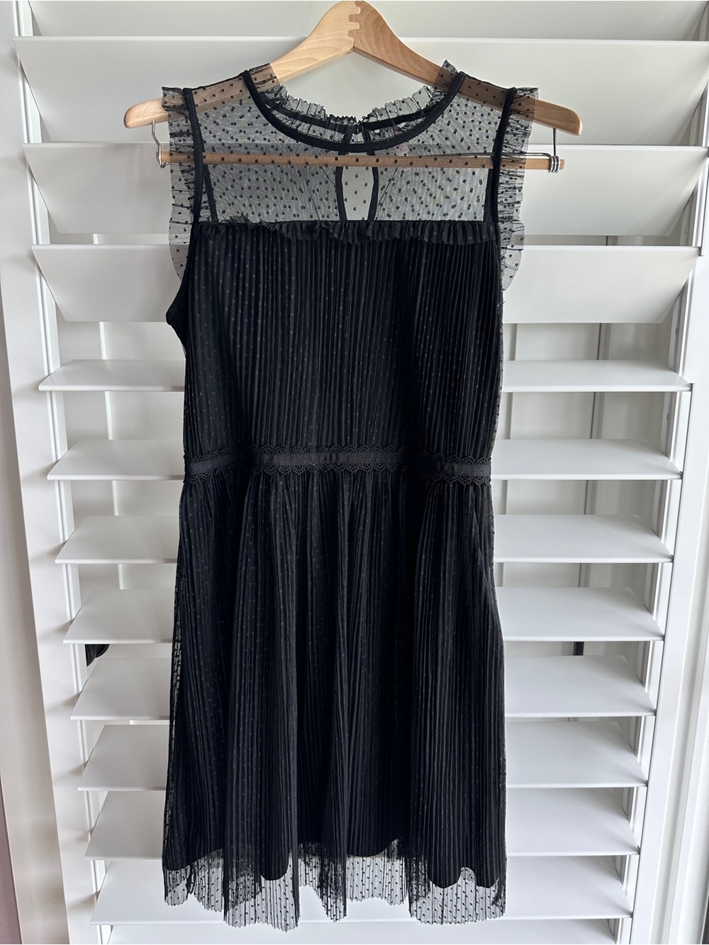 NWT Target Black Sleeveless Dot Mesh Bodice Mini Dress